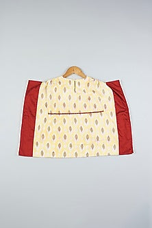 Yellow & Maroon Printed Kaftan Dress For Girls by Pankhuri by Priyanka - Kids at Pernia's Pop Up Shop