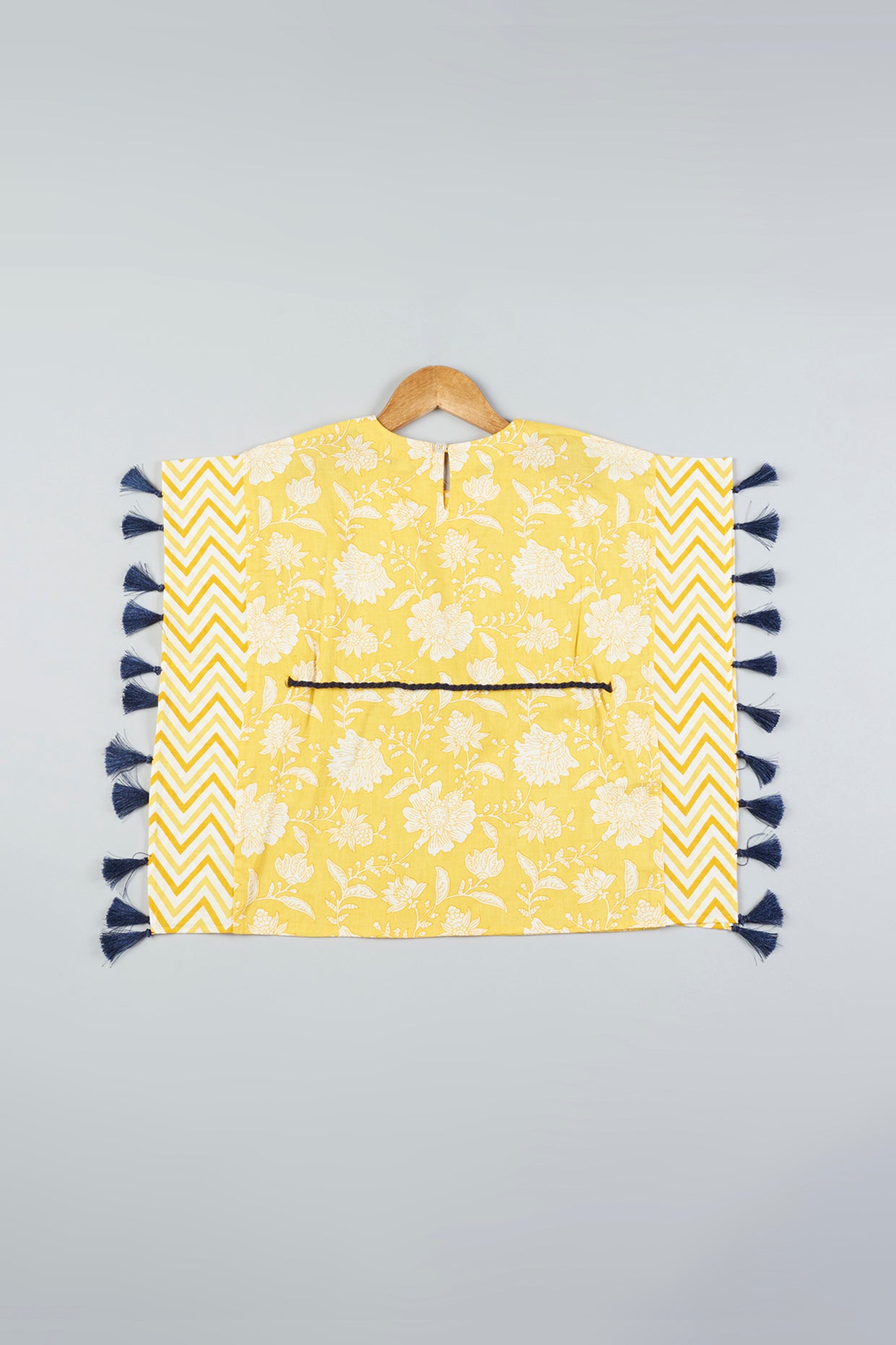 Yellow Printed Kaftan Dress For Girls by Pankhuri by Priyanka - Kids at Pernia's Pop Up Shop