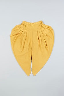 Mustard Printed Kurta Set For Girls by Pankhuri by Priyanka - Kids at Pernia's Pop Up Shop