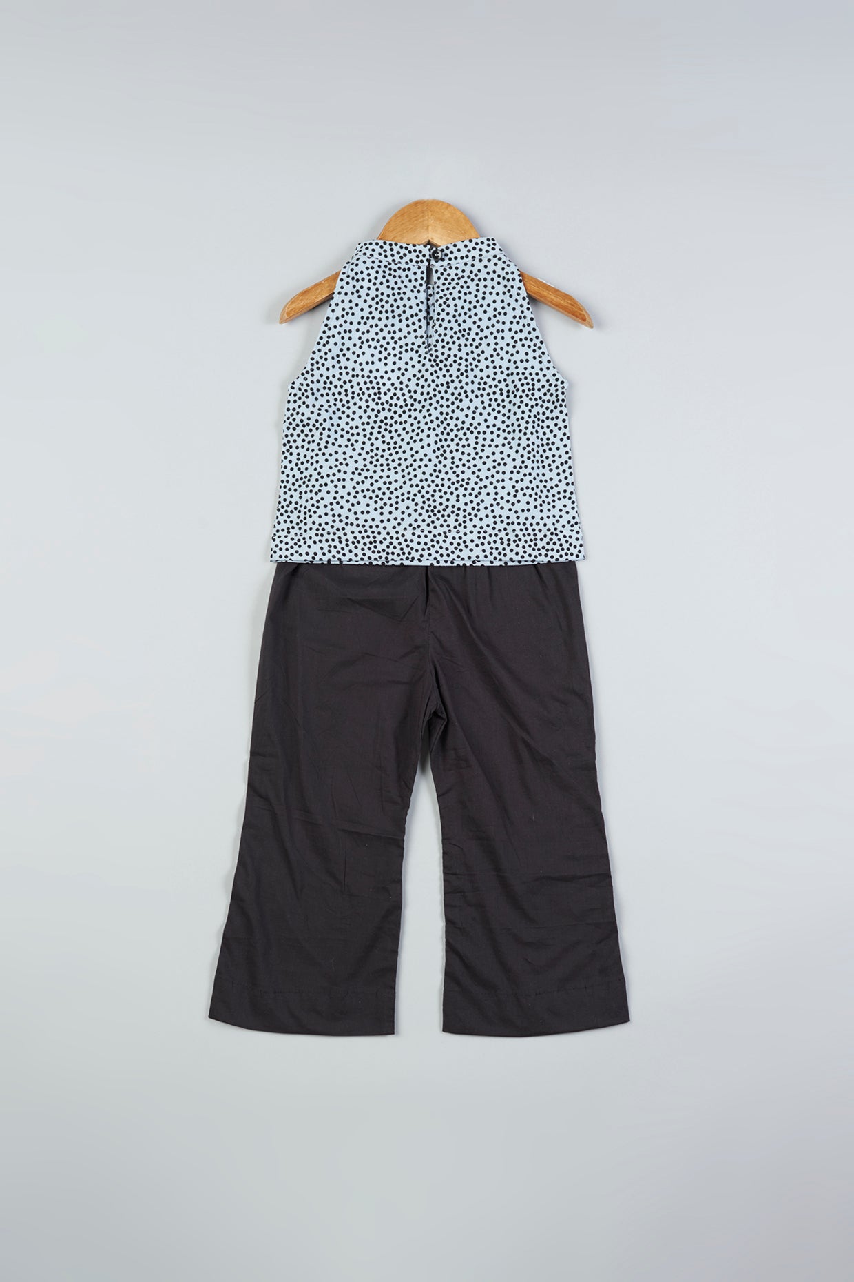 Black Crepe Palazzo Pant Set For Girls by Pankhuri by Priyanka - Kids at Pernia's Pop Up Shop