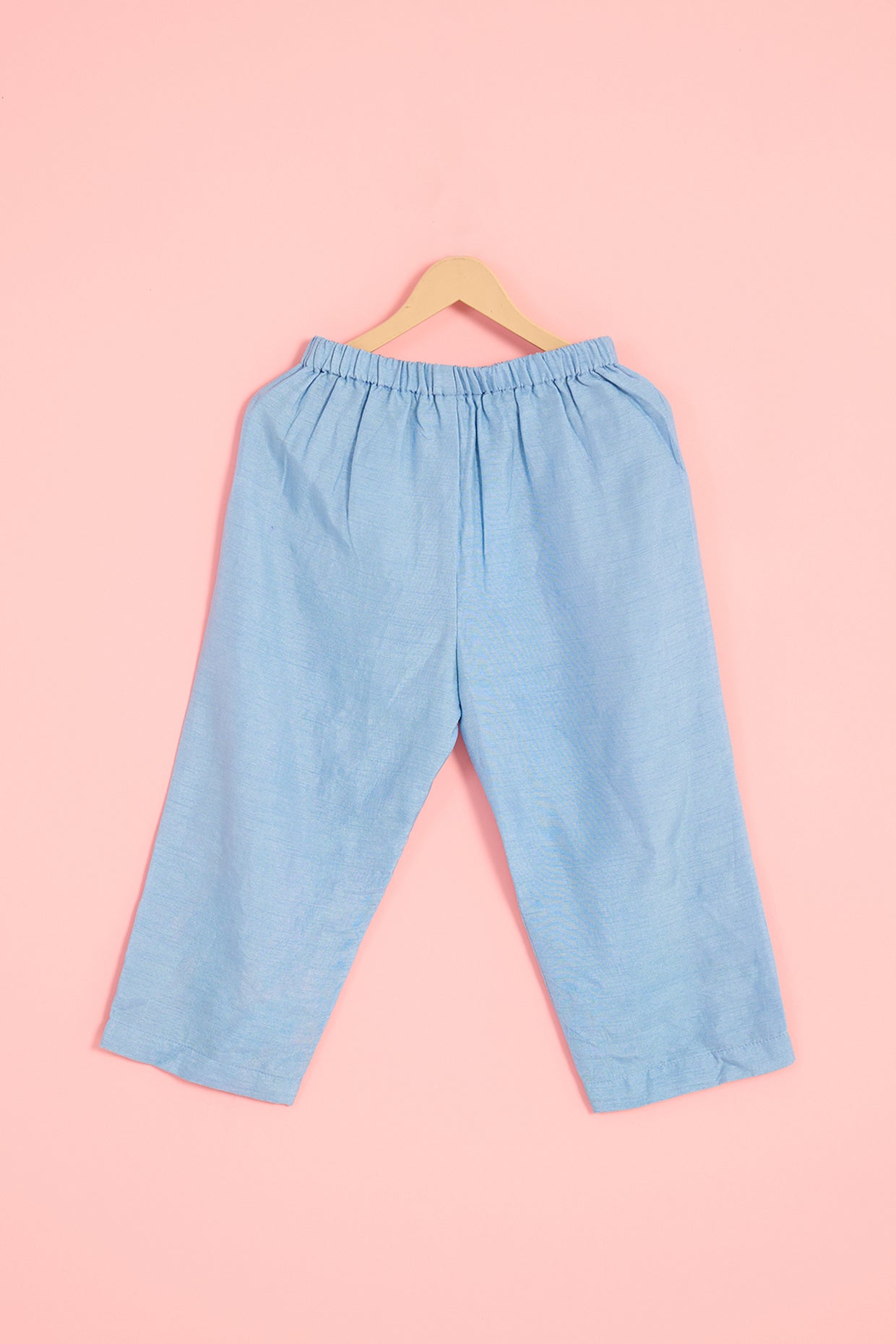 Ice Blue Chanderi Zari Embroidered & Geometric Printed Kurta Set For Boys by Pankhuri by Priyanka - Kids at Pernia's Pop Up Shop