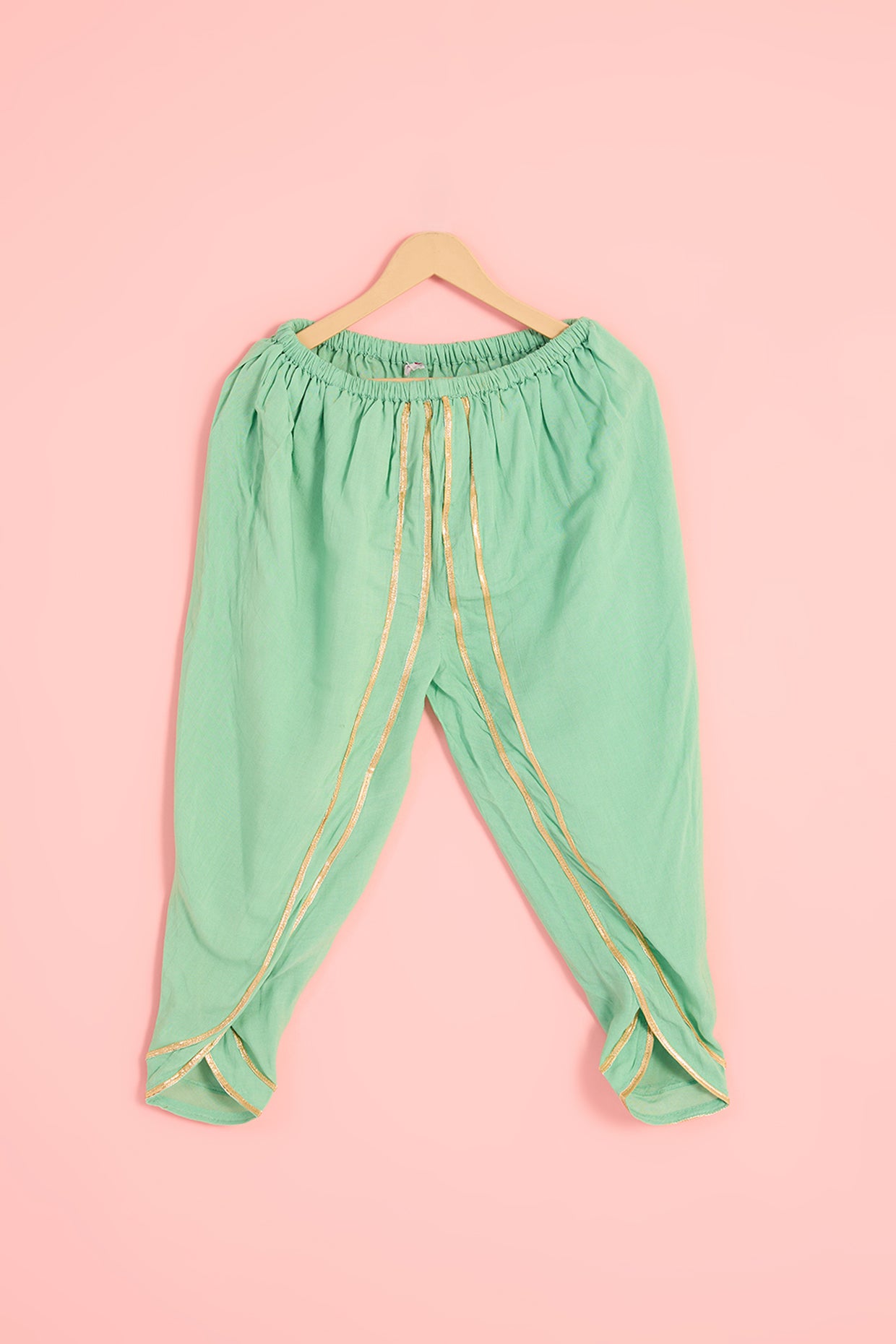 Green Zari Chanderi Embellished Kurta Set For Girls by Pankhuri by Priyanka - Kids at Pernia's Pop Up Shop