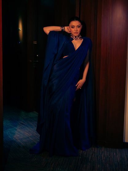 Handwoven Midnight Blue Silk Saree