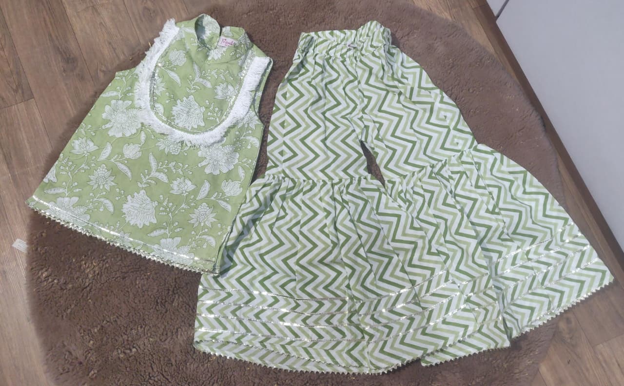 Mint Floral Garden Garara set