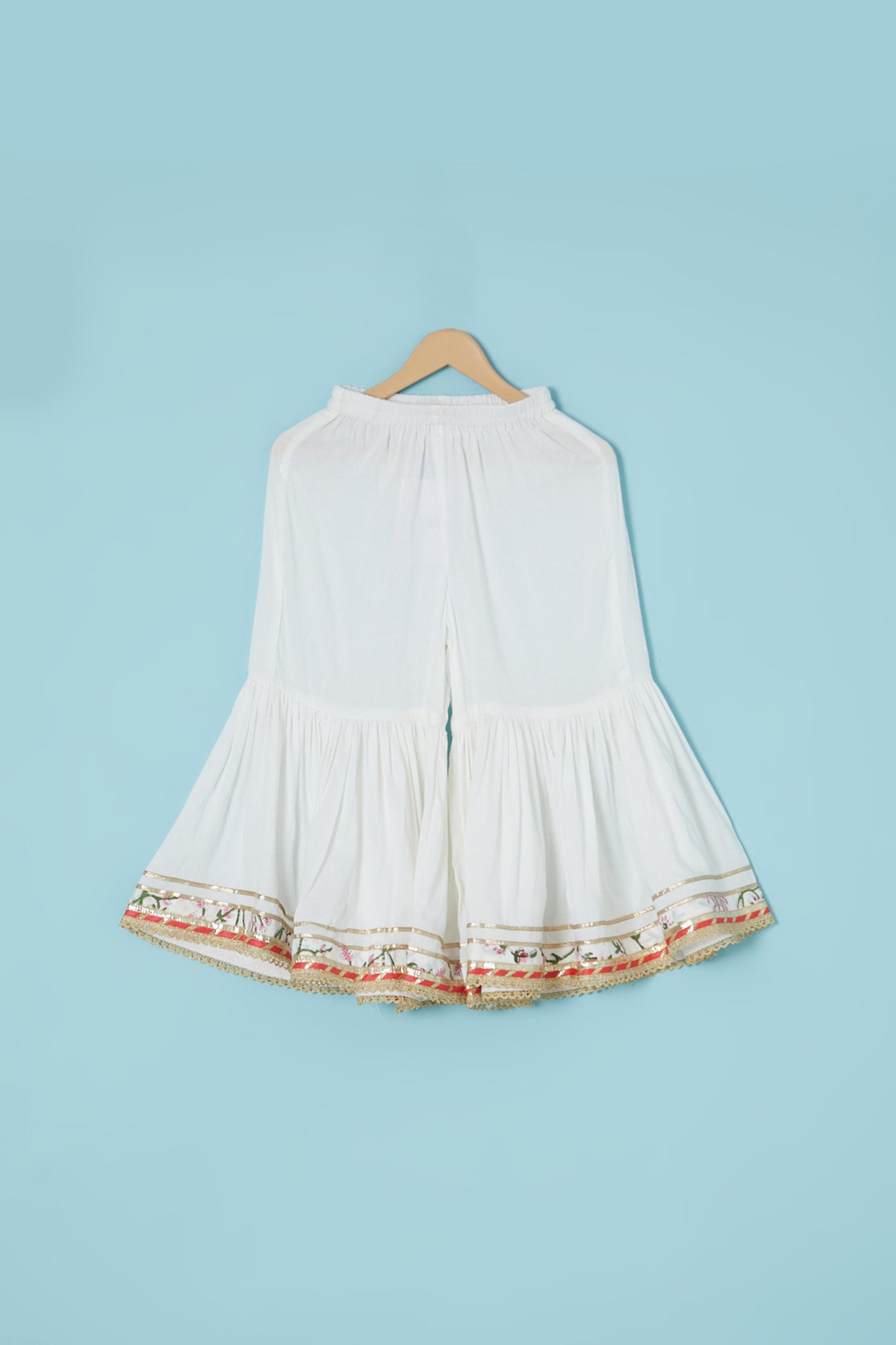 White Modal Silk Gharara Set For Girls by Pankhuri by Priyanka - Kids at Pernia's Pop Up Shop