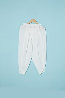 Coablt Blue Cotton Hand Block Printed Kurta Set For Girls by Pankhuri by Priyanka - Kids at Pernia's Pop Up Shop