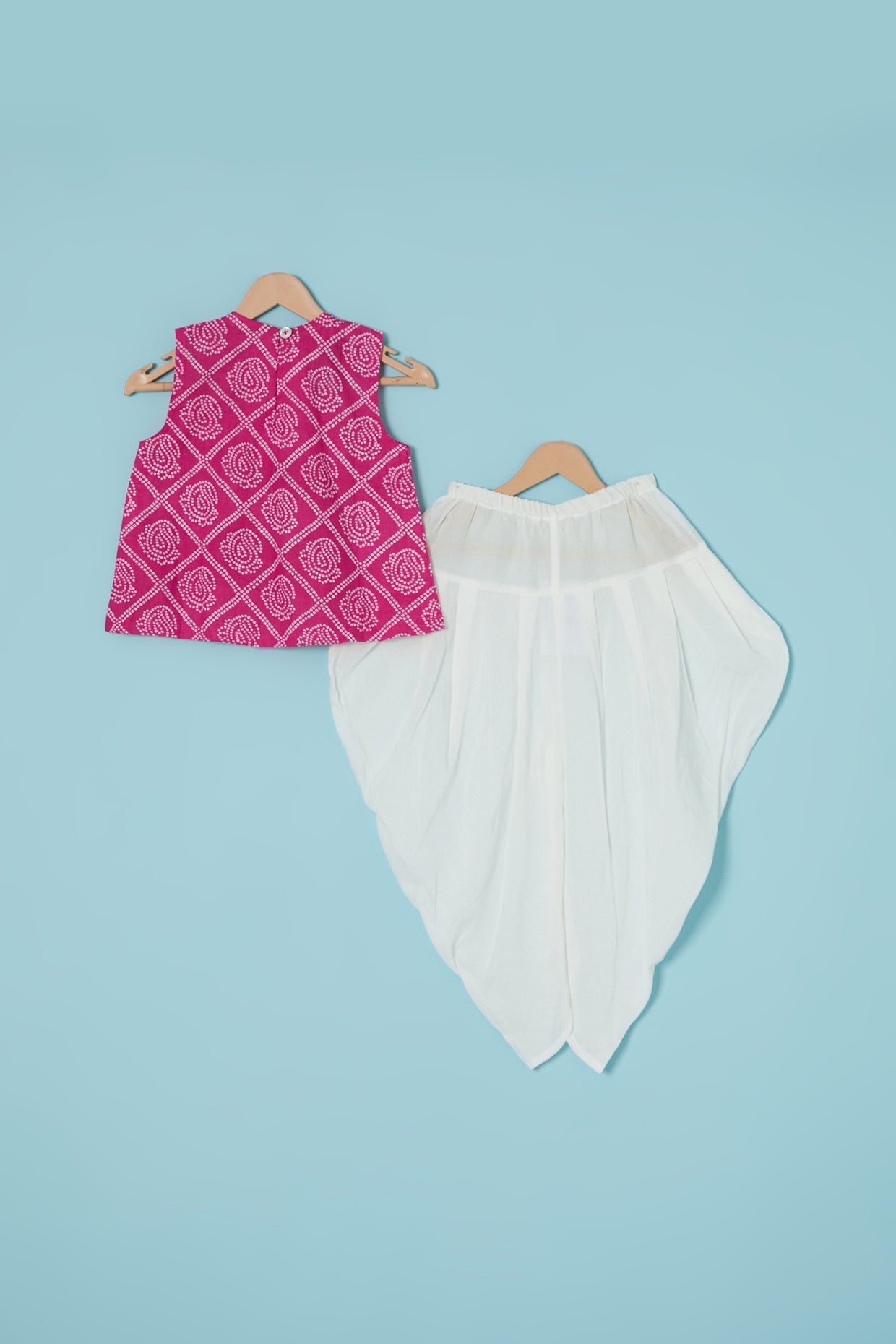 White Modal Silk Dhoti Set by Pankhuri by Priyanka - Kids at Pernia's Pop Up Shop
