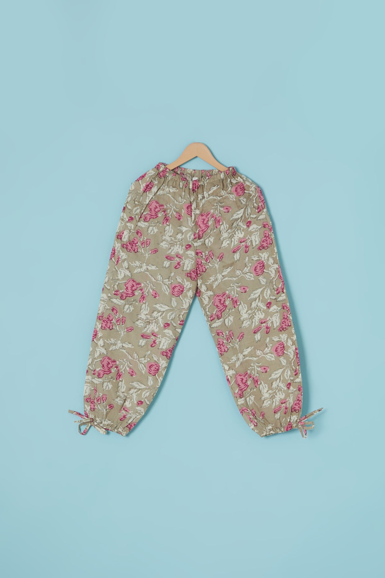 Grey & Pink Cotton Block Printed Co-Ord Set by Pankhuri by Priyanka - Kids at Pernia's Pop Up Shop