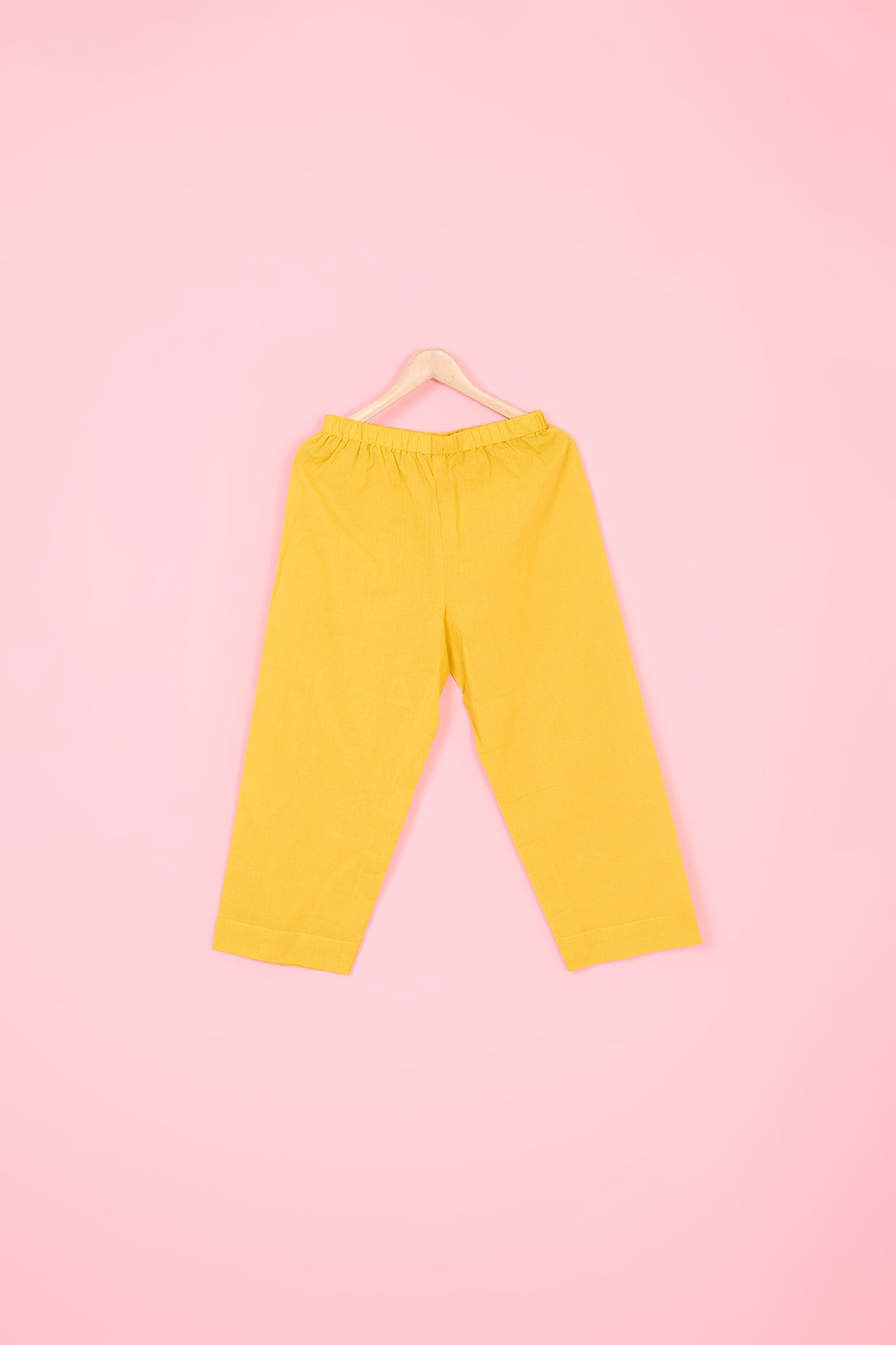 Yellow Pure Chanderi Hand Block Printed Kurta Set For Boys by Pankhuri by Priyanka - Kids at Pernia's Pop Up Shop