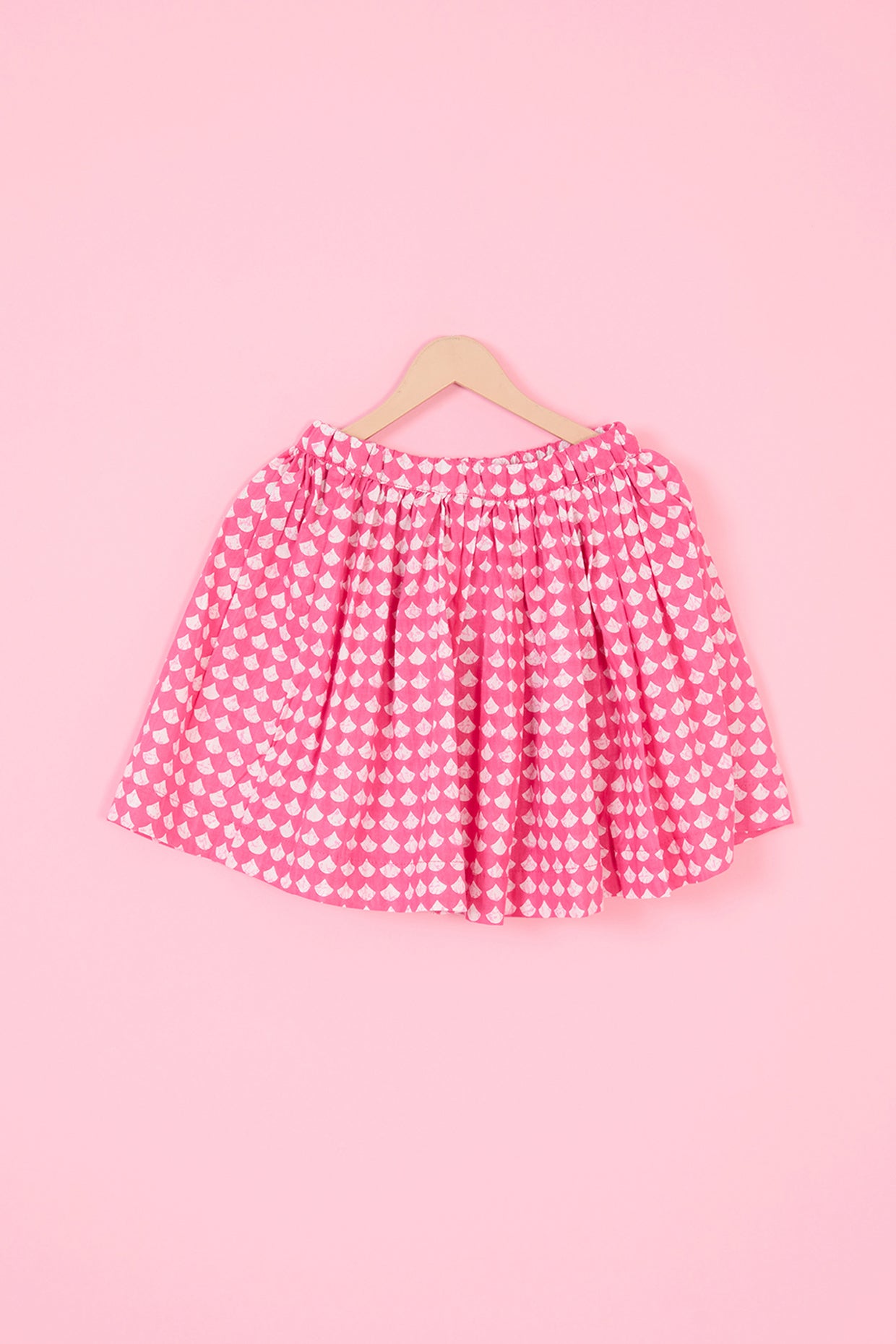 Pink Cotton Hand Block Printed Skirt Set For Girls by Pankhuri by Priyanka - Kids at Pernia's Pop Up Shop