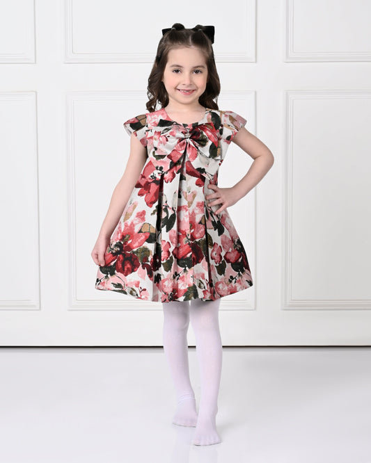 Cherry Peony Floral Printed Dress