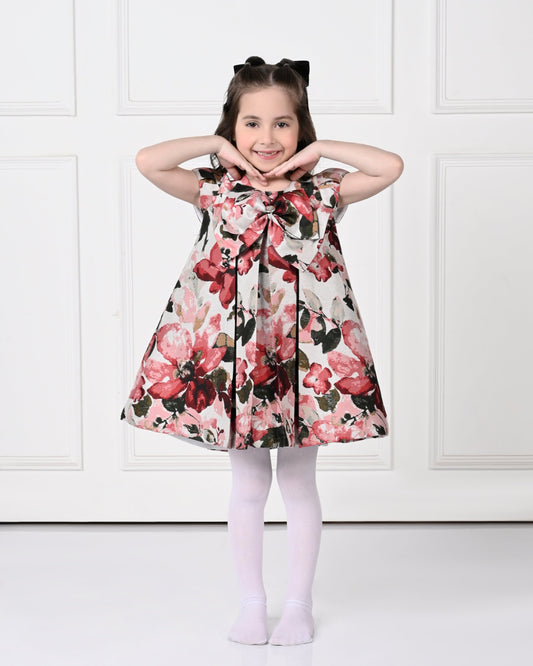 Cherry Peony Floral Printed Dress