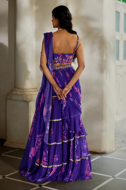 OPAL SAREE SET – GRAPE