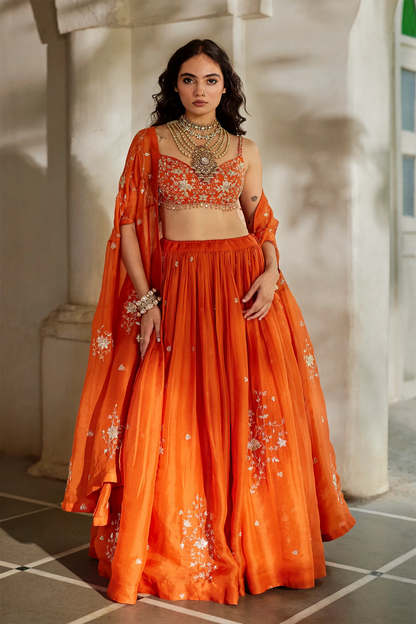 SARA CAPE LEHENGA SET
