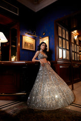 mirror work lehenga