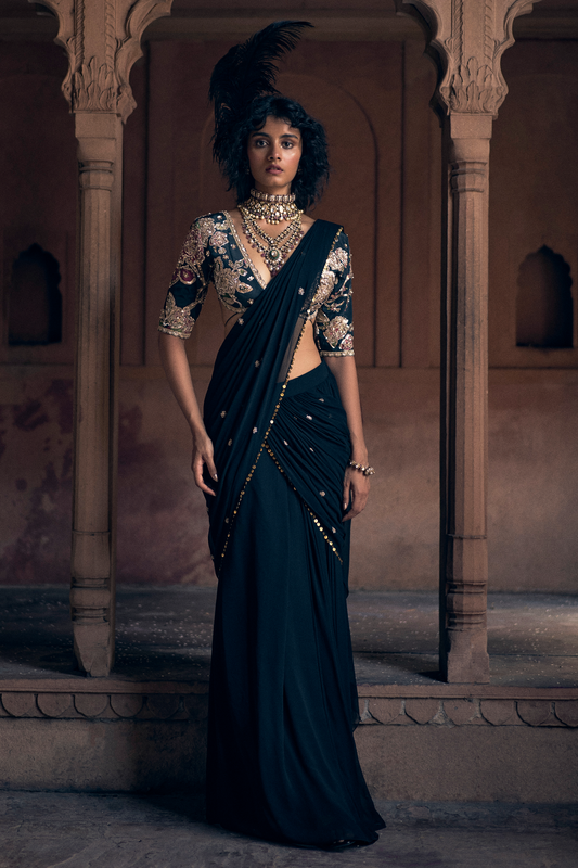 KAIA SAREE SET – BLACK