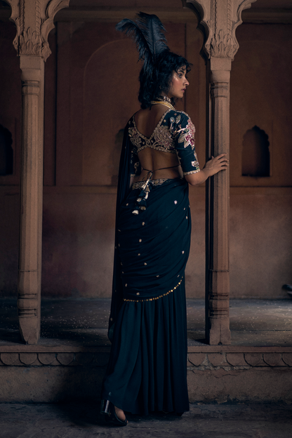 KAIA SAREE SET – BLACK