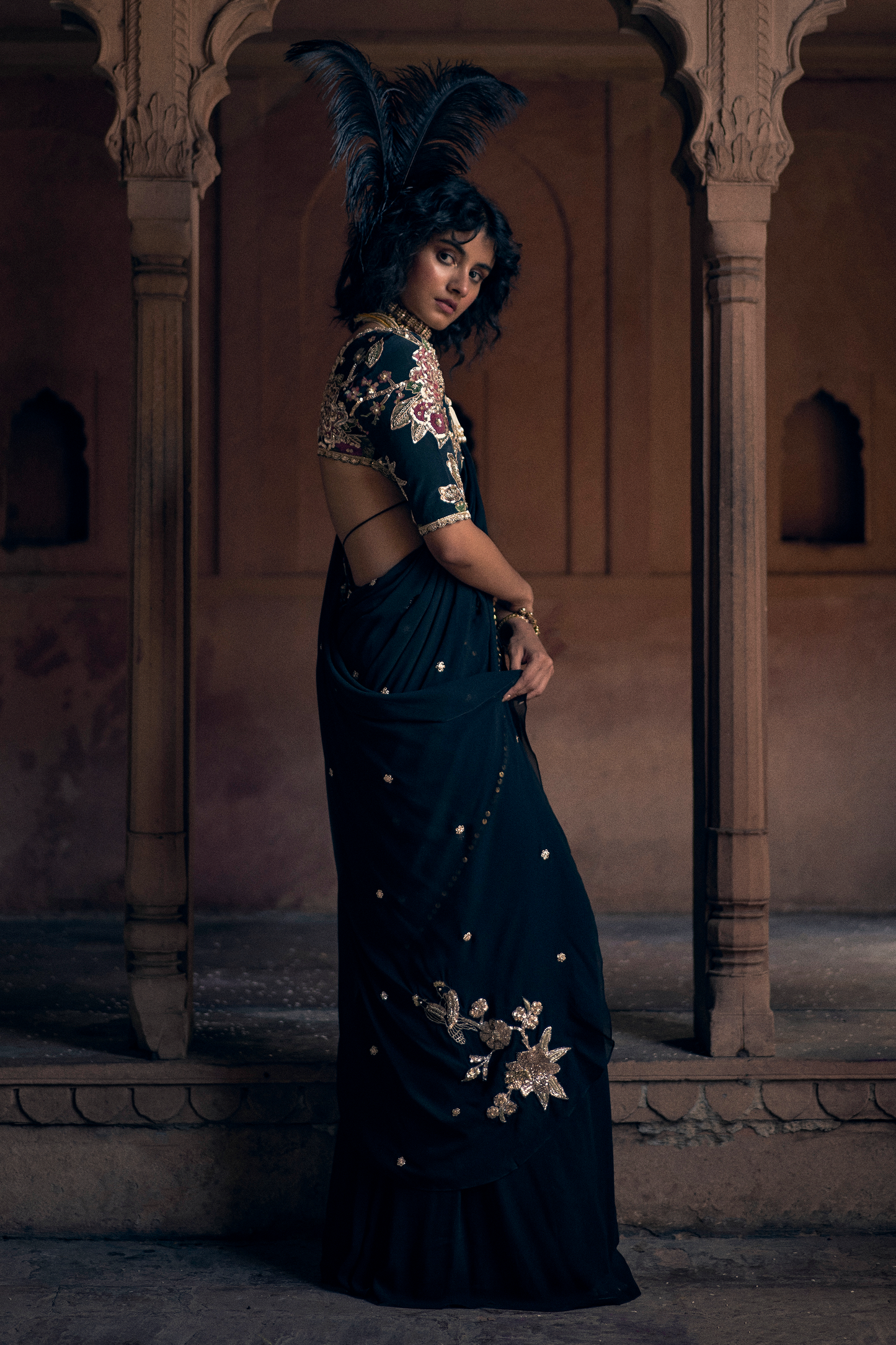 KAIA SAREE SET – BLACK