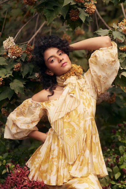 AVEZA PEPLUM SET – YELLOW