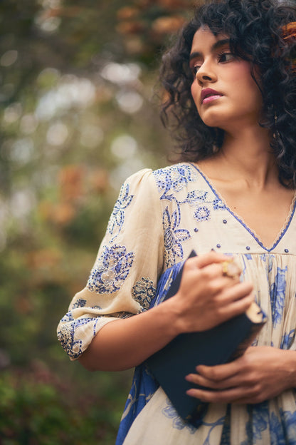 AZURE PEPLUM SET