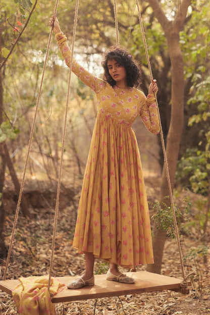 HARLOW ANARKALI SET – YELLOW