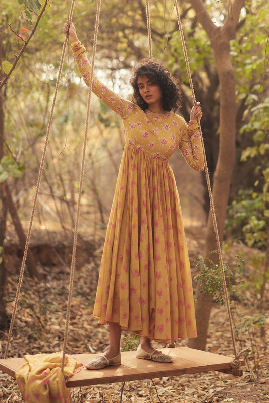 HARLOW ANARKALI SET – YELLOW