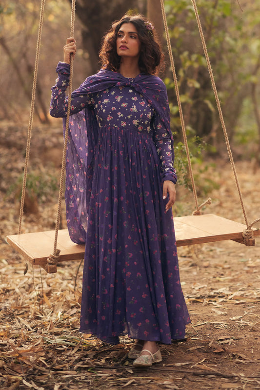 HARLOW ANARKALI SET – GRAPE