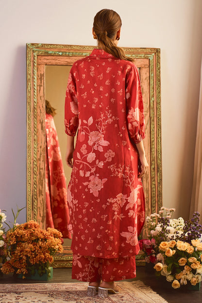 THEODORA KURTA SET – CRIMSON