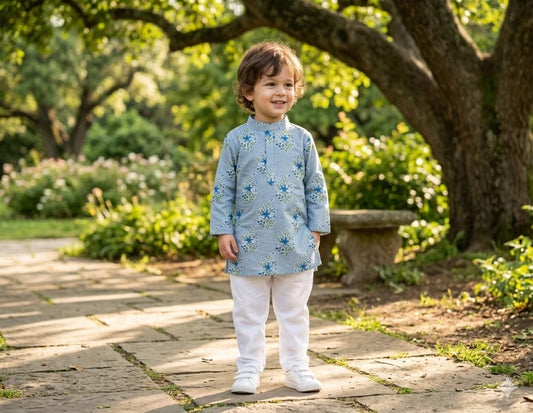 Grey Floral Buta Set