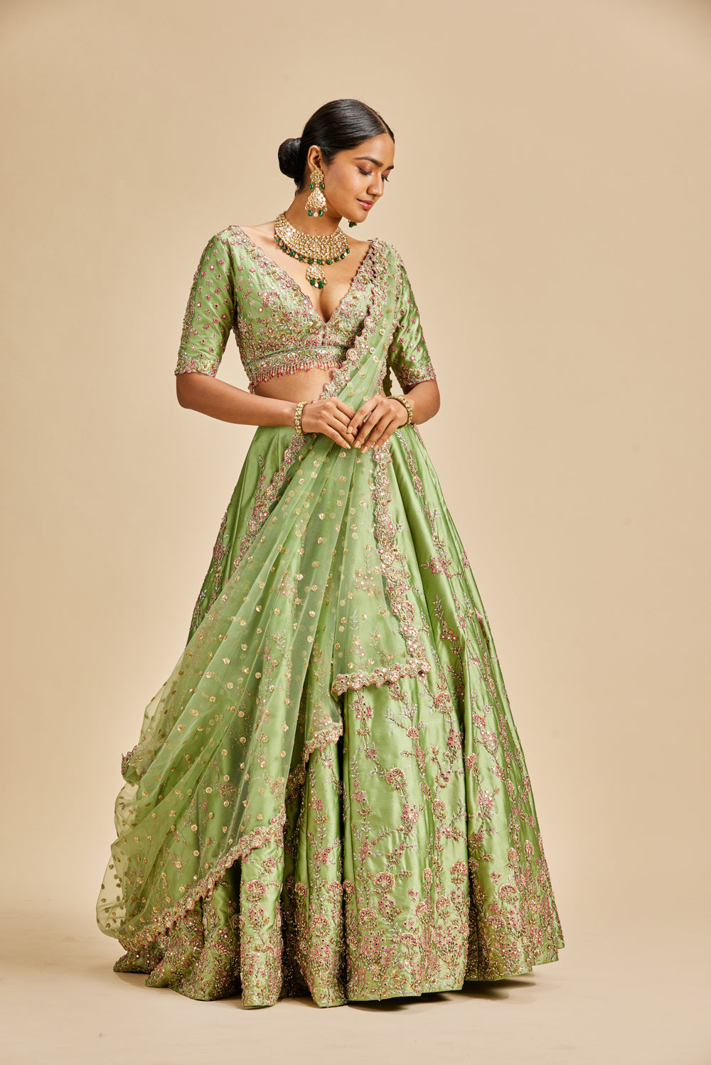 Jade Green Lehenga Choli Set