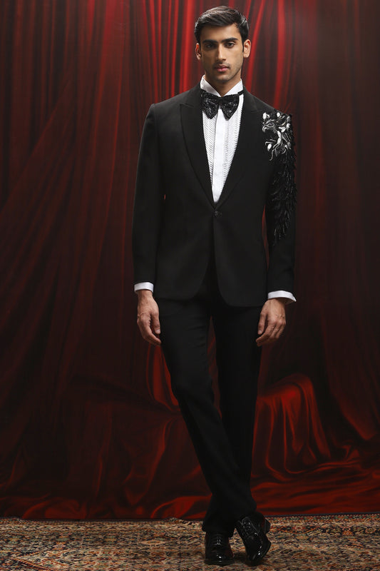 Purchase Black Phoenix Noir Embroidered Tuxedo Set