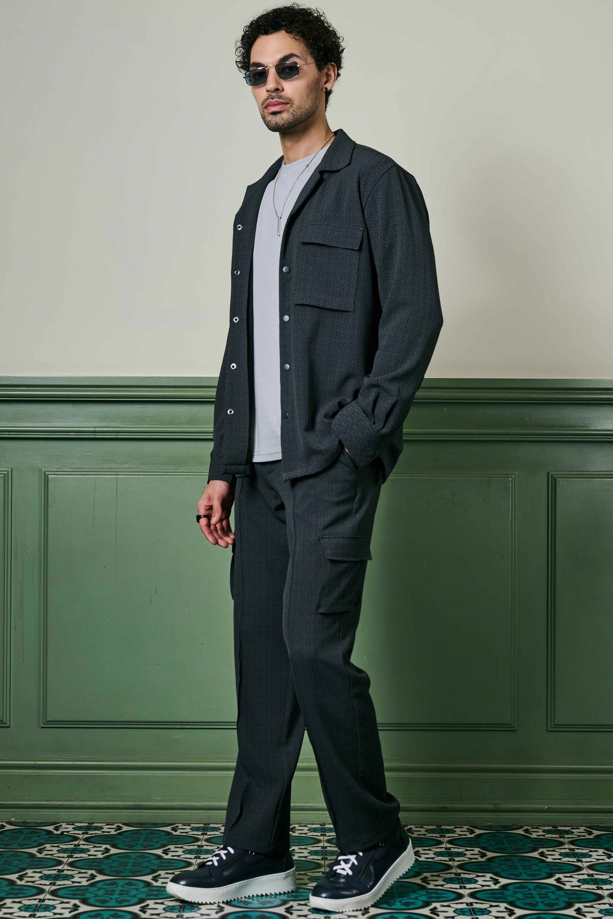 Purchase Charcoal Biscuit Crepe Co-ord Set Online – Fast Home Delivery