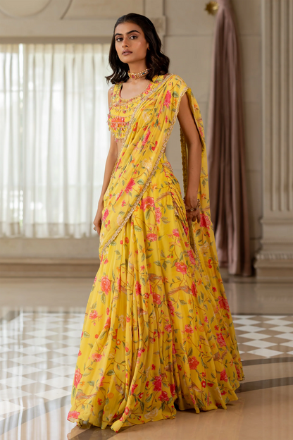 KIARA SAREE SET – YELLOW