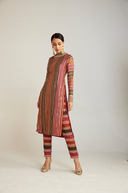 Olive Green Straight Kurta Pant Set