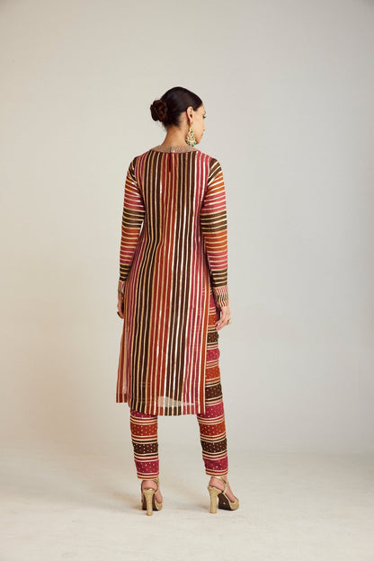 Olive Green Round Neck Straight Kurta Pant Set