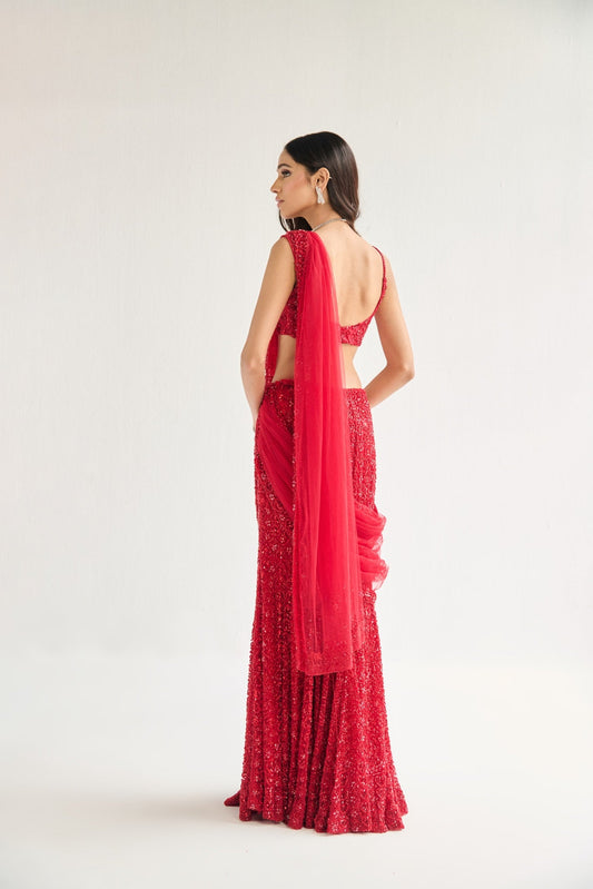 ROSA RED SAREE