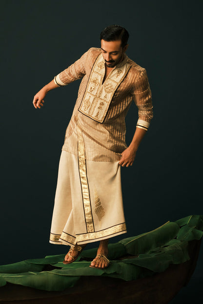 Ivory Kochi Conch Lungi Set
