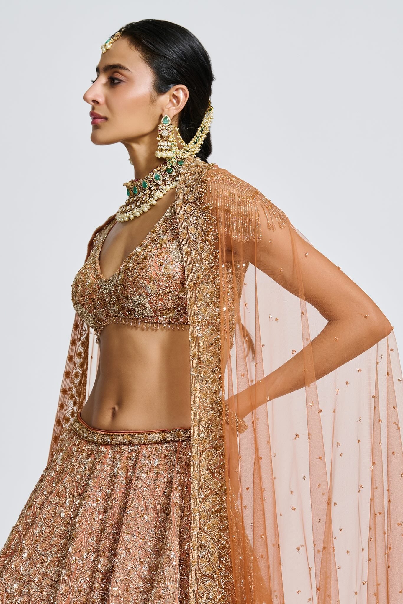 FIZA RUST LEHENGA
