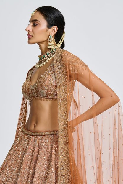 FIZA RUST LEHENGA