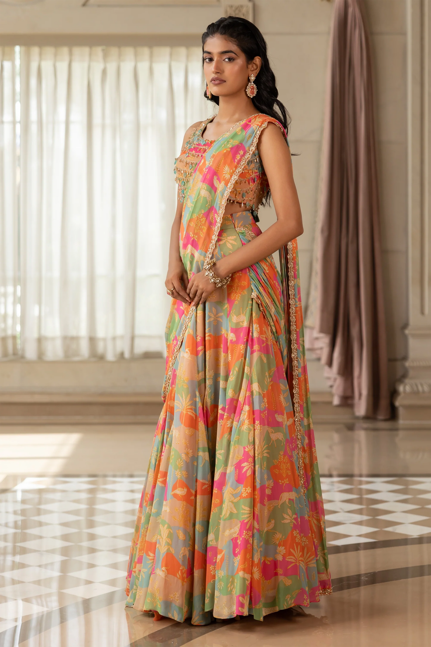 KIARA SAREE SET – MULTICOLOUR