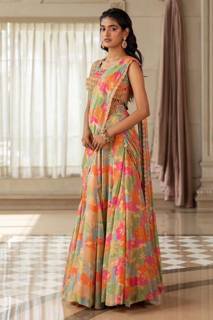 KIARA SAREE SET – MULTICOLOUR