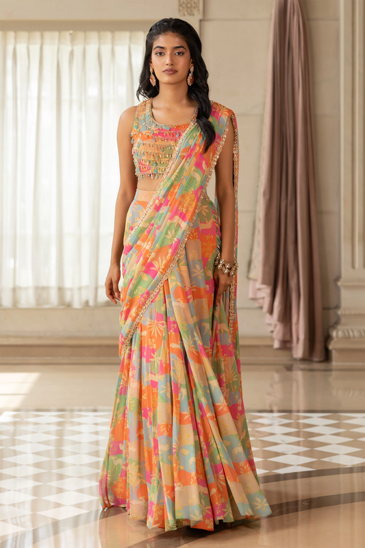 KIARA SAREE SET – MULTICOLOUR
