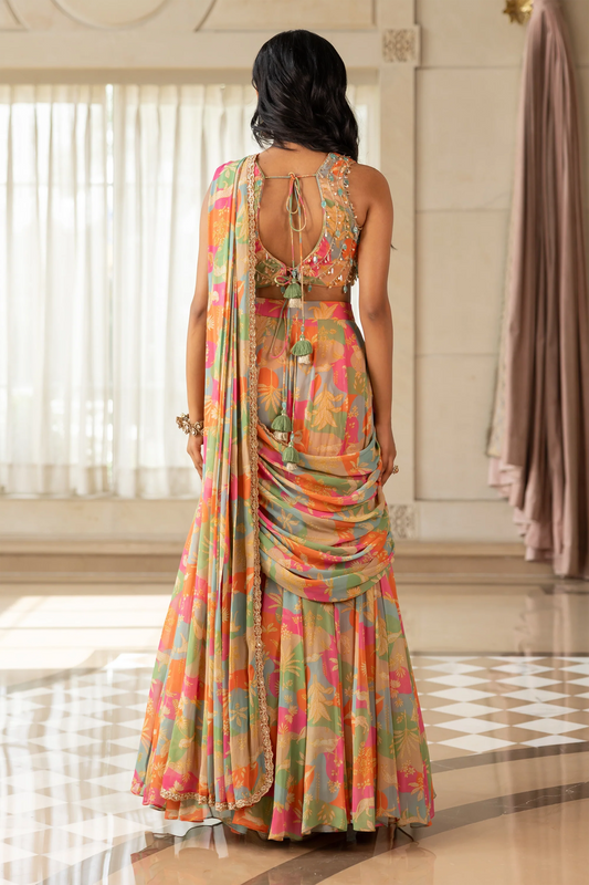 KIARA SAREE SET – MULTICOLOUR