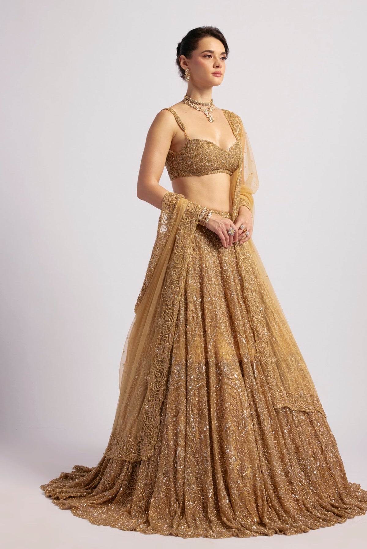 SONA GOLD LEHENGA SET