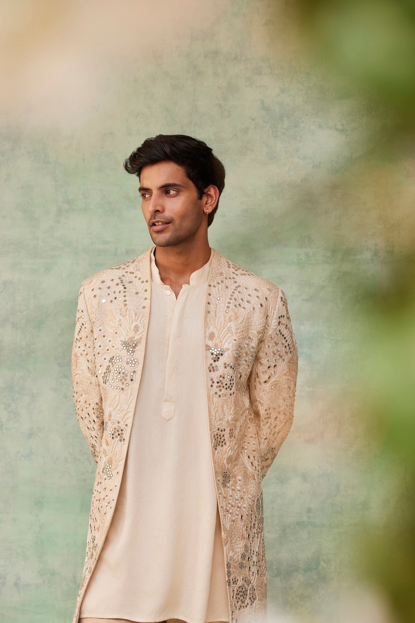 IVORY THREADWORK SHERWANI