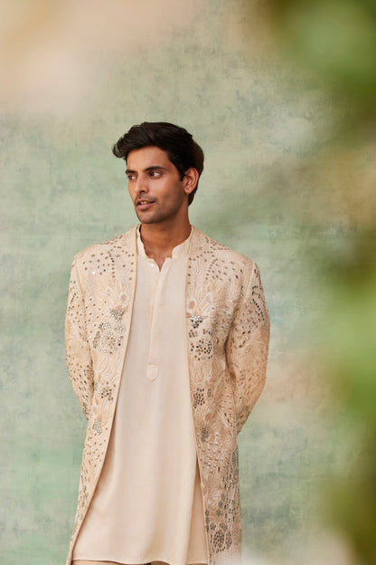 IVORY THREADWORK SHERWANI