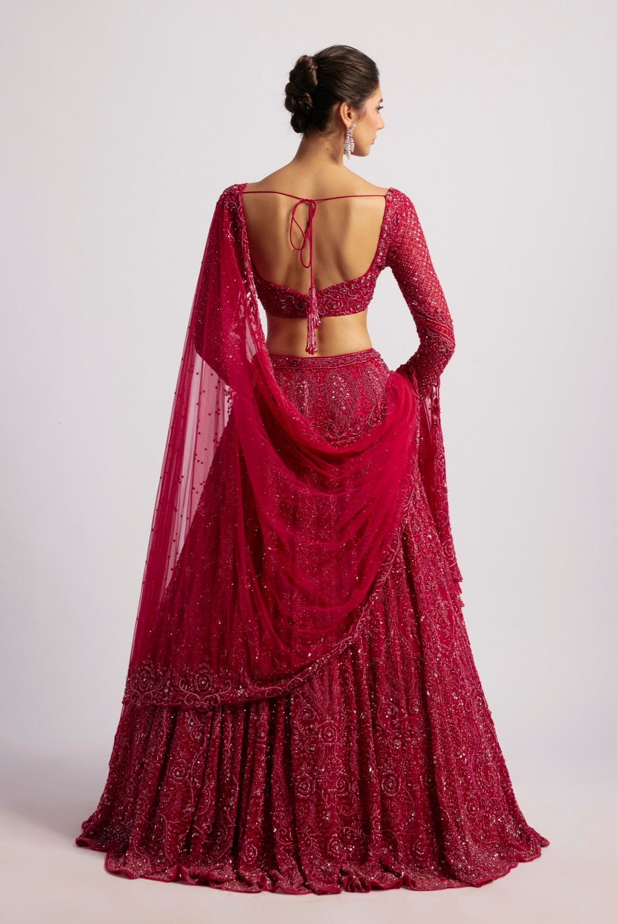 Ruhani Red Lehenga Set - detail