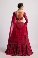 Ruhani Red Lehenga Set - detail