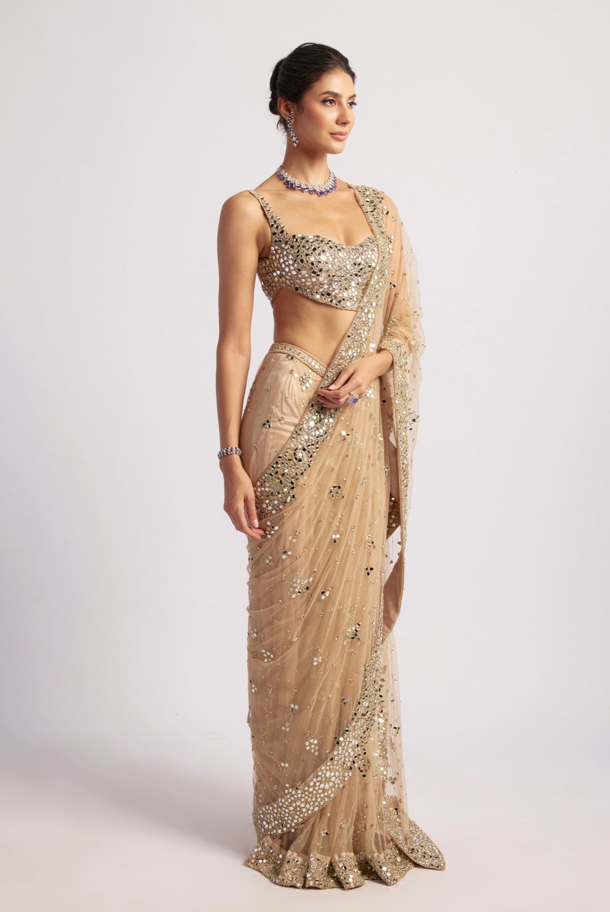 NUDE MIRROR SAREE