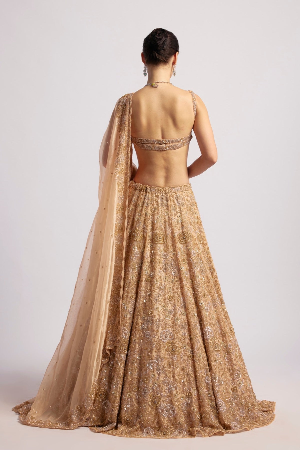 SUNEHRI PEACH LEHENGA